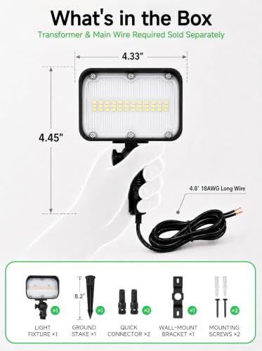 Low Voltage Flood Lights Outdoor (12W Warm White (3000K) / 2 Pack(Wiring Required))