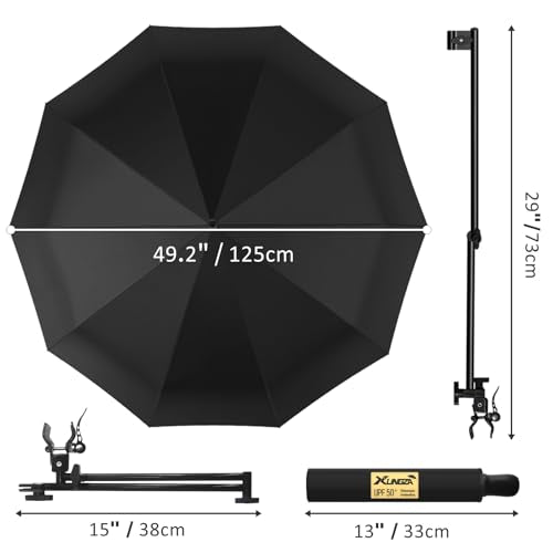 UPF 50+ Beach Umbrella with Adjustable Universal Clamp