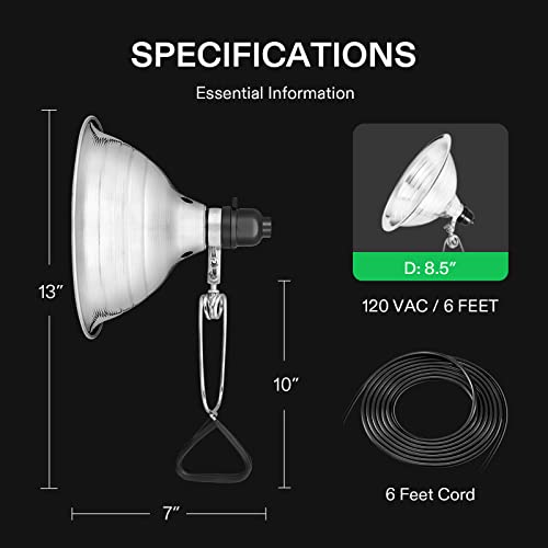 4 Pack Clamp Lamp Light with Detachable 8.5 Inch Aluminum Reflector (4 Count)