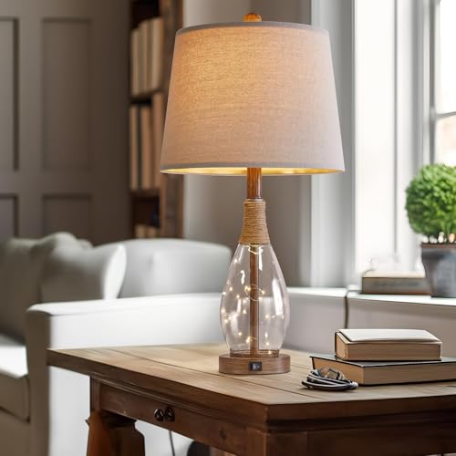 2 in 1 Bedside Table Lamps Set of 2