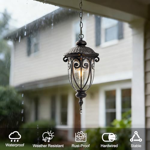 Vintage Bronze Outdoor Pendant Lights for Porch
