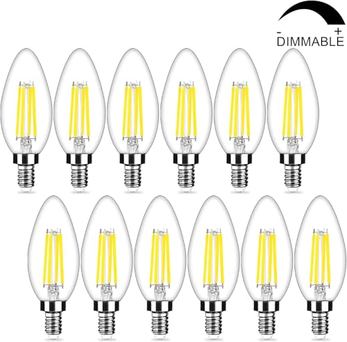 12 Pack Dimmable E12 LED Candelabra Bulbs 40Watt Equivalent (12 Count)