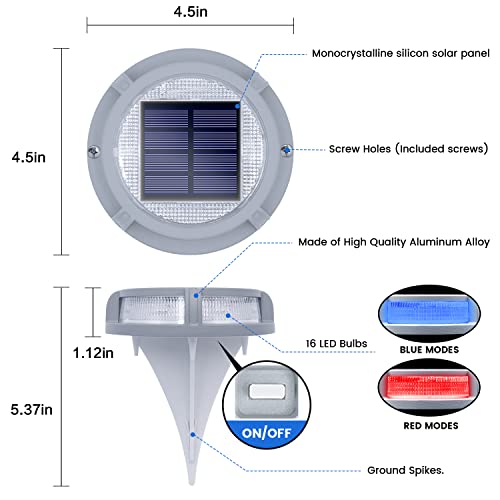 Solar Deck Lights Outdoor 2 Modes 16 LEDs