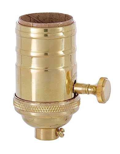 Heavy Turned Brass Socket with Brass Knob