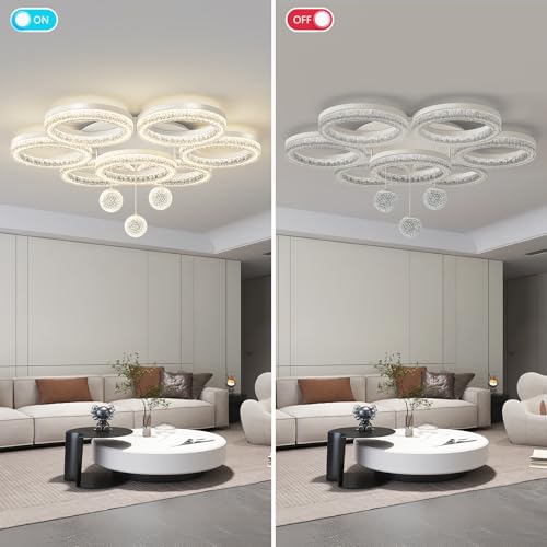 Modern Crystal Rings Ceiling Light