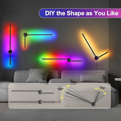 RGB LED Wall Sconces Set of Two with Remote (2 Count)