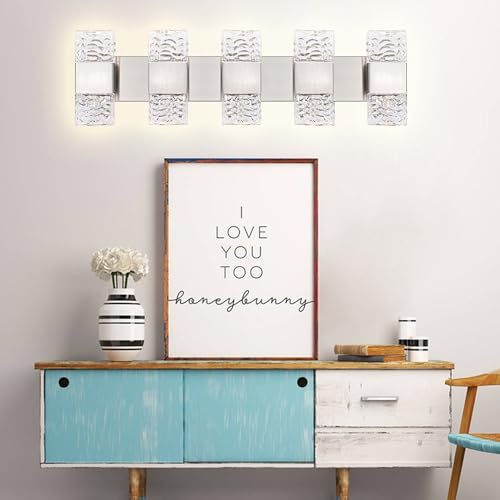 30.3 in LED Bathroom Lighting Fixtures Brushed Nickel Dimmable 40W
