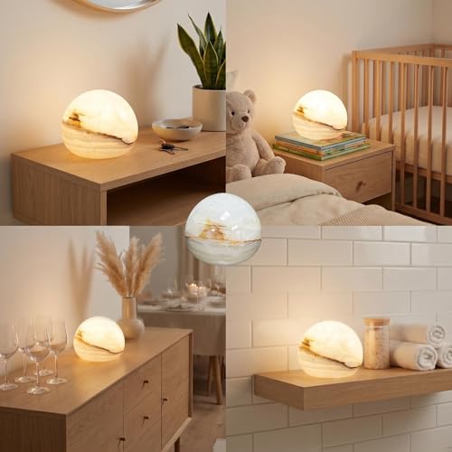 Natural Marble Lamp Cordless Touch Control Night Light 3