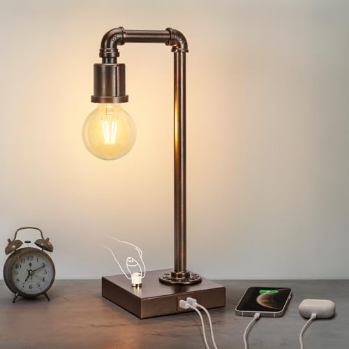 Industrial Table Lamp with Water Pipe Design