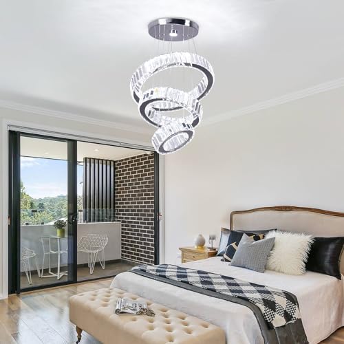 3 Ring Crystal Chandelier Ceiling Light