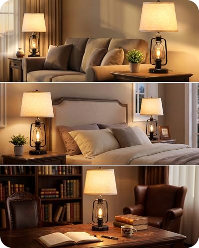 Farmhouse Table Lamps Set of 2 (2 Count)