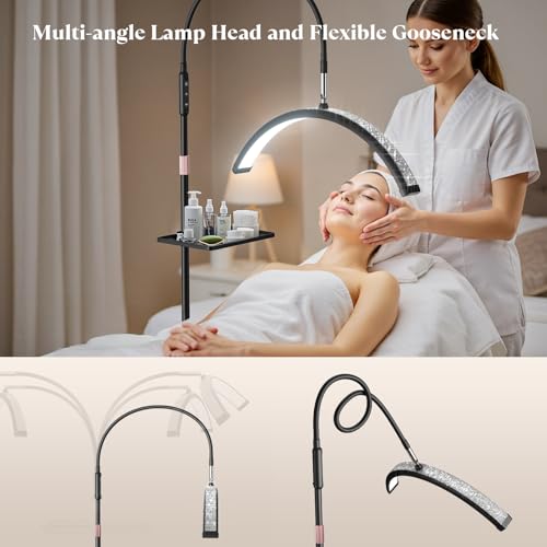 Lash Light 23IN Bling Diamond Half Moon Light with Tool Tray