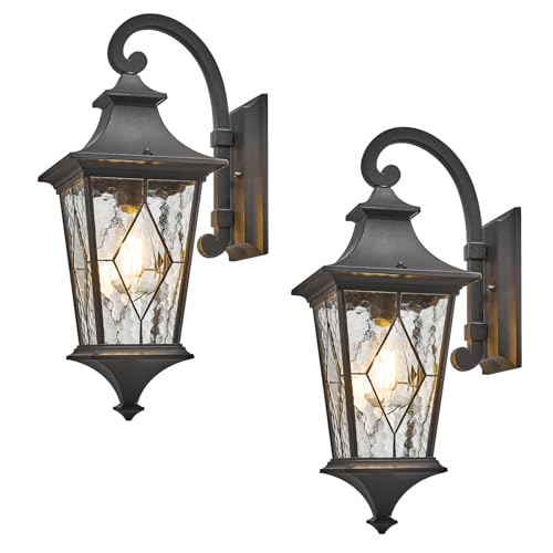 Porch Light Outdoor 14.5 Inch Black Exterior Light Fixtures 2 (2 Count)