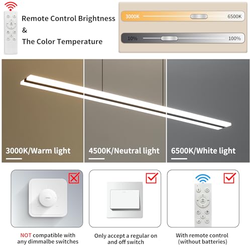 Acrylic Linear Pendant Light Dimmable