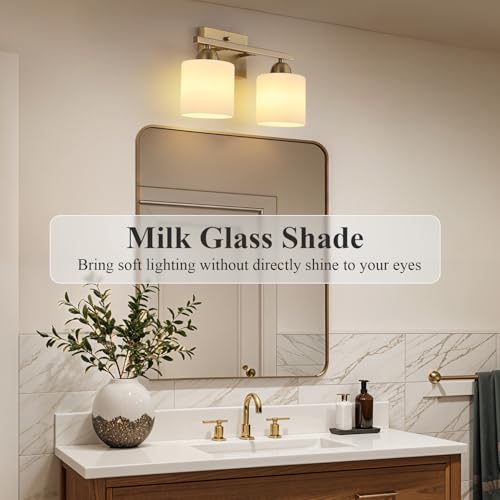 Milk Glass Vanity Lights for Bathroom