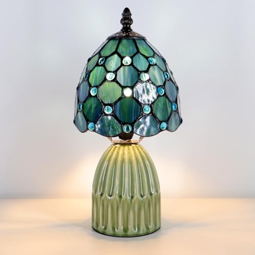 Tiffany Stained Glass Mushroom Table Lamp 12.5 Inch