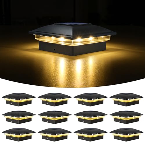Black Solar Post Cap Lights (12 Count)