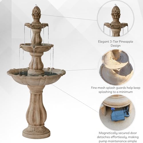 51" 3 Tier Outdoor Water Fountain with Pump