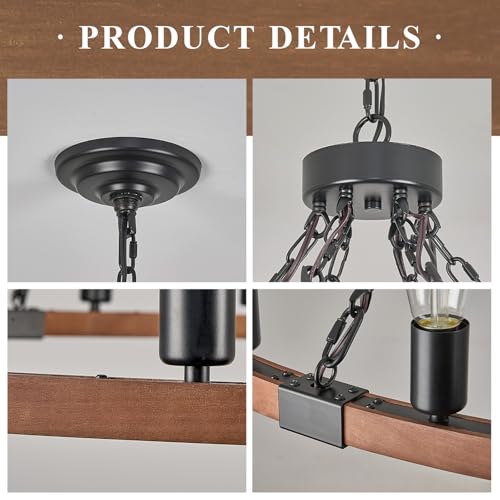 Farmhouse Wooden Wagon Wheel Chandelier 24