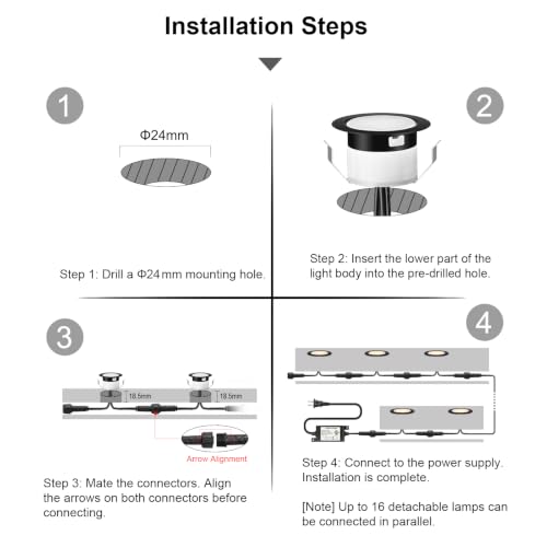 LED Deck Light Kits Warm White (12 Count)