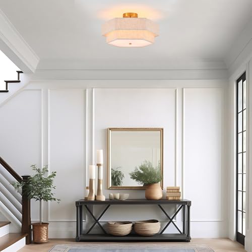 18" Large Gold Semi Flush Mount Ceiling Light