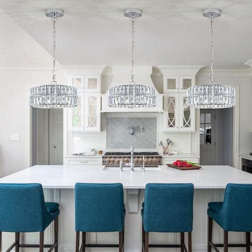 Chrome Crystal Chandelier 12" Modern Ceiling Pendant Light 3