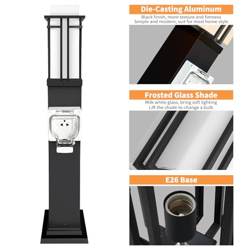 Outdoor Lamp Post with Outlet