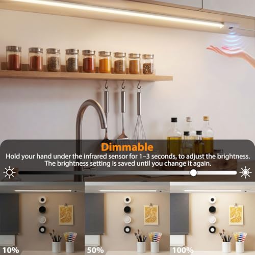 24 inch COB LED Under Cabinet Lighting with Memory Function (24inch-1Pack)