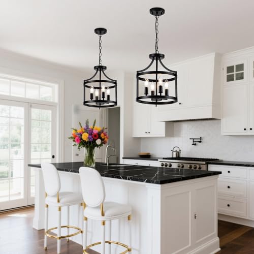 4 Lights Black Farmhouse Chandelier