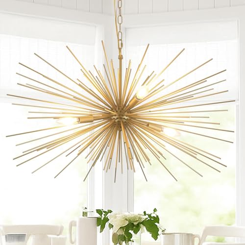 31in 4 Light Gold Sputnik Chandelier Mid
