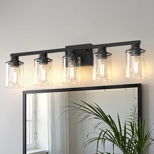 5 Light Black Bathroom Vanity Light Fixture ETL Listed