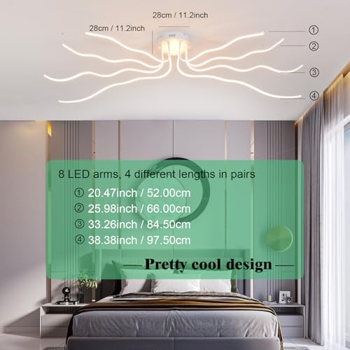Modern Led Ceiling Light Fixture Dimmable Dining Room Light Fixture Ceiling Luxury Kitchen Light Fixture 8