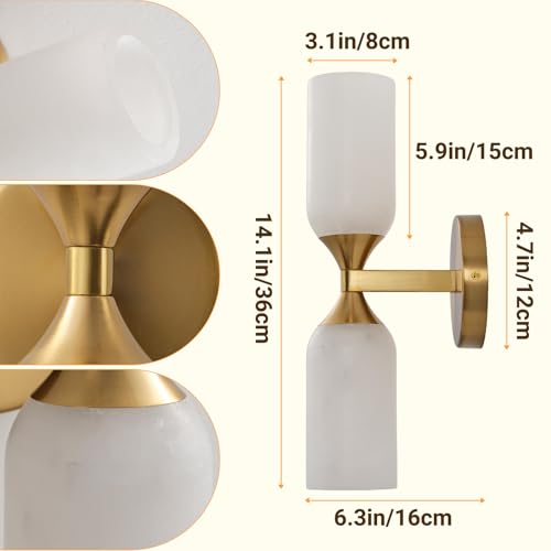 Alabaster Wall Sconces Set of Two (2 Count)