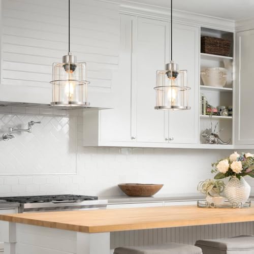 Brushed Nickel Pendant Lights Set of 2 (2 Count)