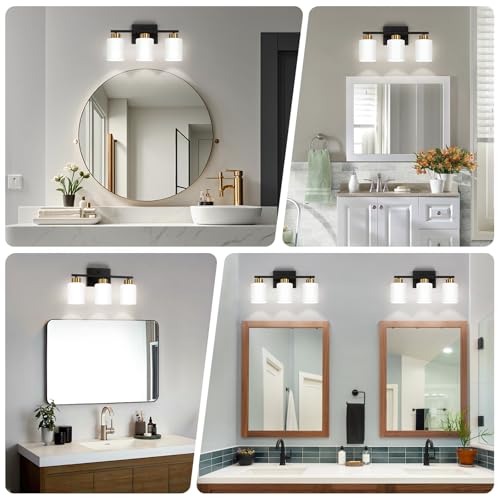 Black and Gold Bathroom Light Fixtures Vanity Lights Over Mirror