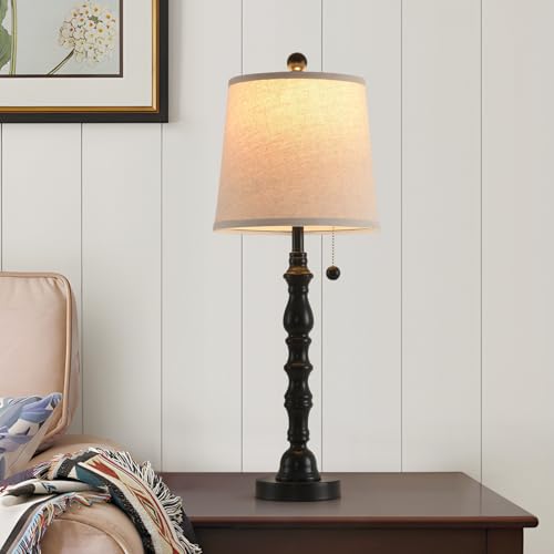Lamps Set of 2 Modern Farmhouse Table Lamp Bedside Reading Lamps Living Room End Tables Set Lamps for Night Stands Bedroom Night Lamp (2 Count)