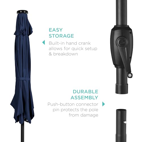 7.5ft Solar Umbrella LED Lighted Patio Umbrella