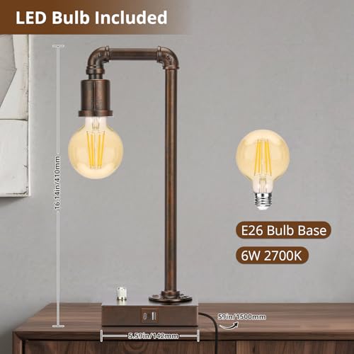 Industrial Table Lamp with Water Pipe Design