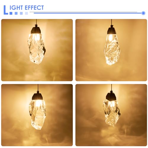 3 Lights Crystal Pendant Light Modern Cluster Chandelier Dimmable Pendant Light Fixture with Black Teardrop Design Stylish Lighting for Kitchen Island