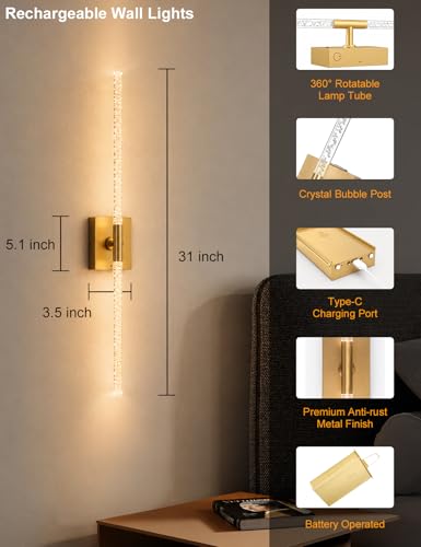 Rechargeable Wall Sconces Set of 2 (2 Count)
