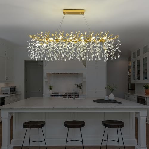 Modern Rectangle Crystal Tree Branch Chandelier