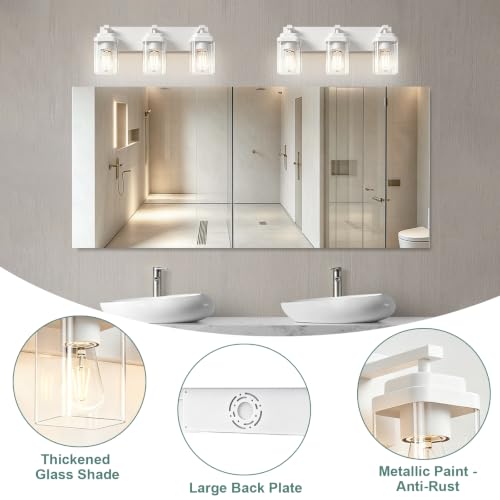 White Bathroom Light Fixtures