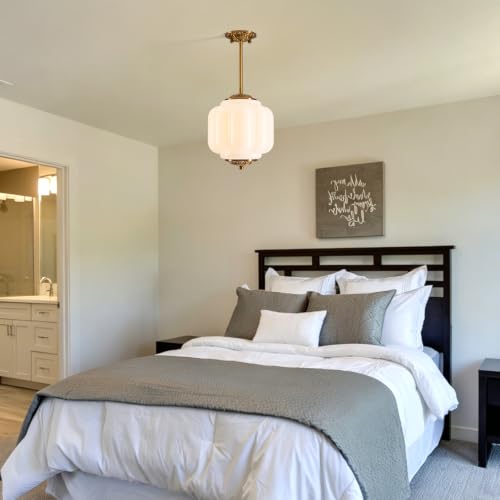 Semi Flush Mount Ceiling Light (Milk White 9")