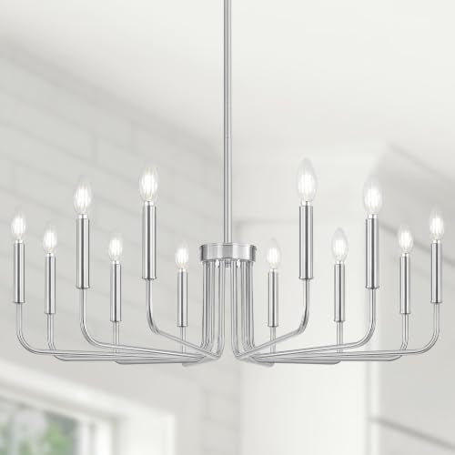 12 Light Brushed Nickel Chandelier