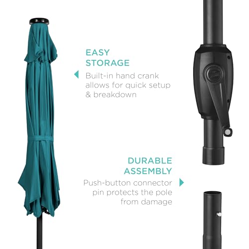 7.5ft Solar Umbrella LED Lighted Patio Umbrella