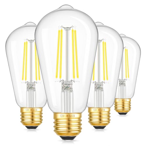 Dimmable ST58 Antique Clear Vintage Edison LED Light Bulbs (4 Count)