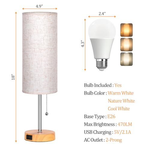 18" Table Lamp for Bedroom