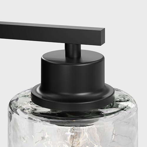 Hammered Glass Wireless Battery Operated Wall Sconces Set of Two Black (2 Count)