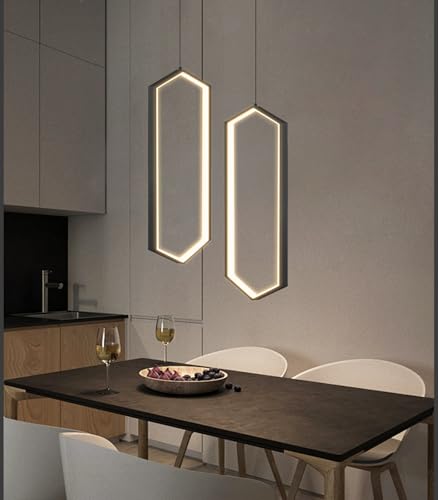 Ring Dimmable Pendant Lighting Adjust LED Mini Chandelier Ceiling Light Fixtures for Kitchen Island Dining Room Living Room Bedroom Hallway Black