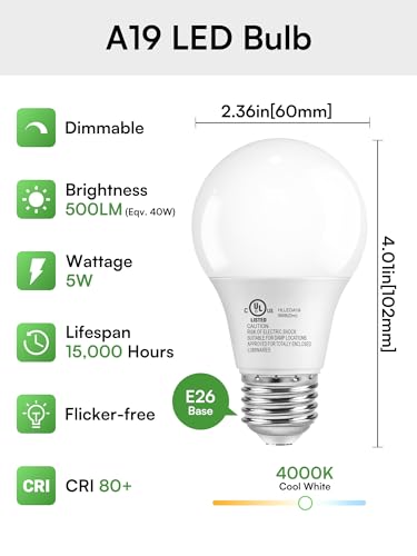 Dimmable LED Light Bulbs 40W Eq (6 Count)